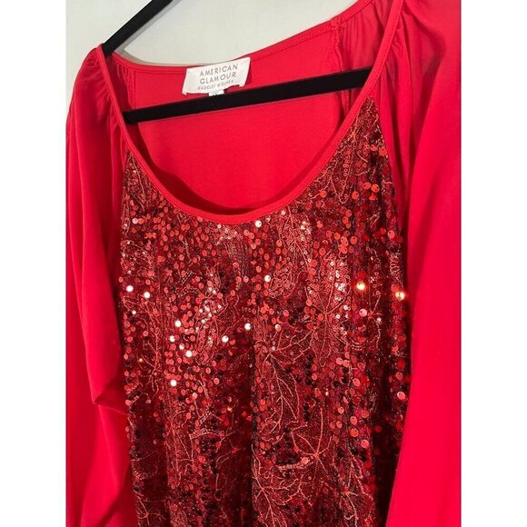 Badgley Mischka Top Women 1X Red Round Neck Pullover Sequin Sparkly Tomato
Girl - Picture 9 of 16